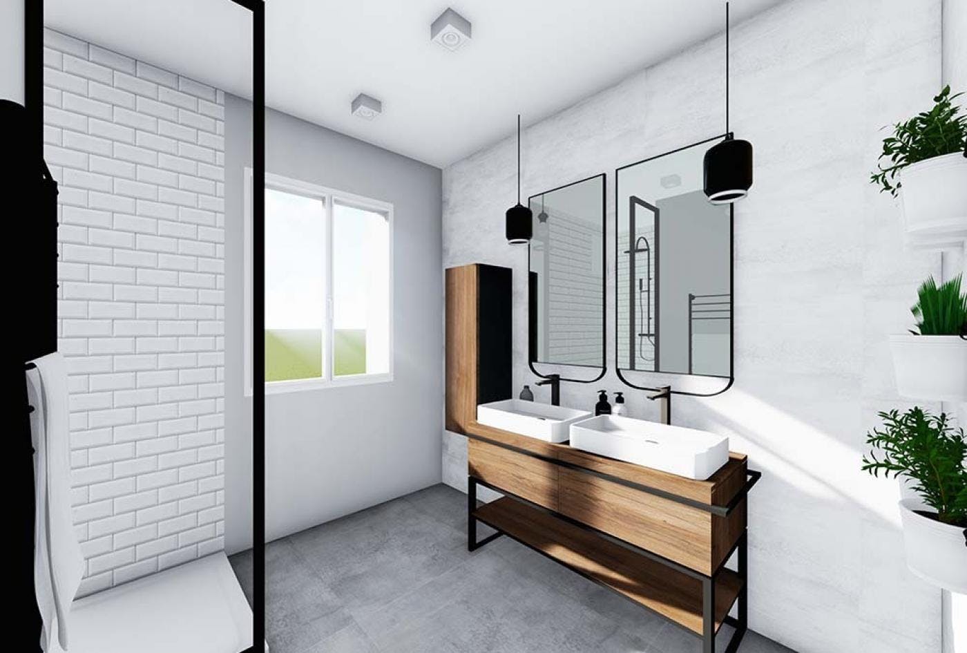 salle de bain moderne herault projection 3D par Architéa Montpellier
