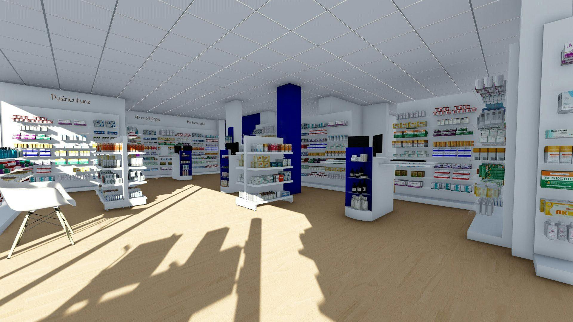 Architecture intérieure de pharmacie à Amiens