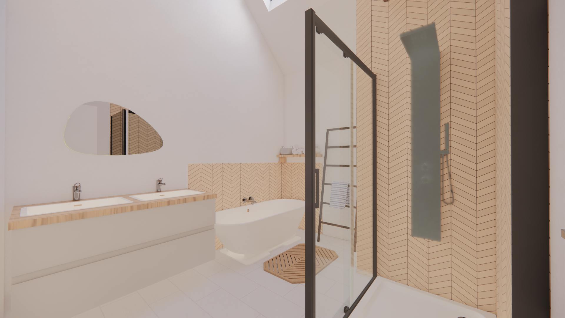 vue salle de bain rénovée par Architéa Laval