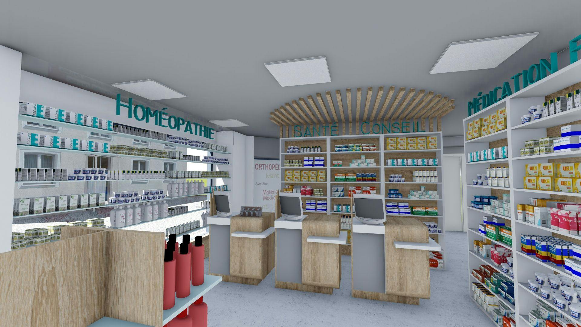rénovation de pharmacie près d’Albi par Architéa Albi / Gaillac
