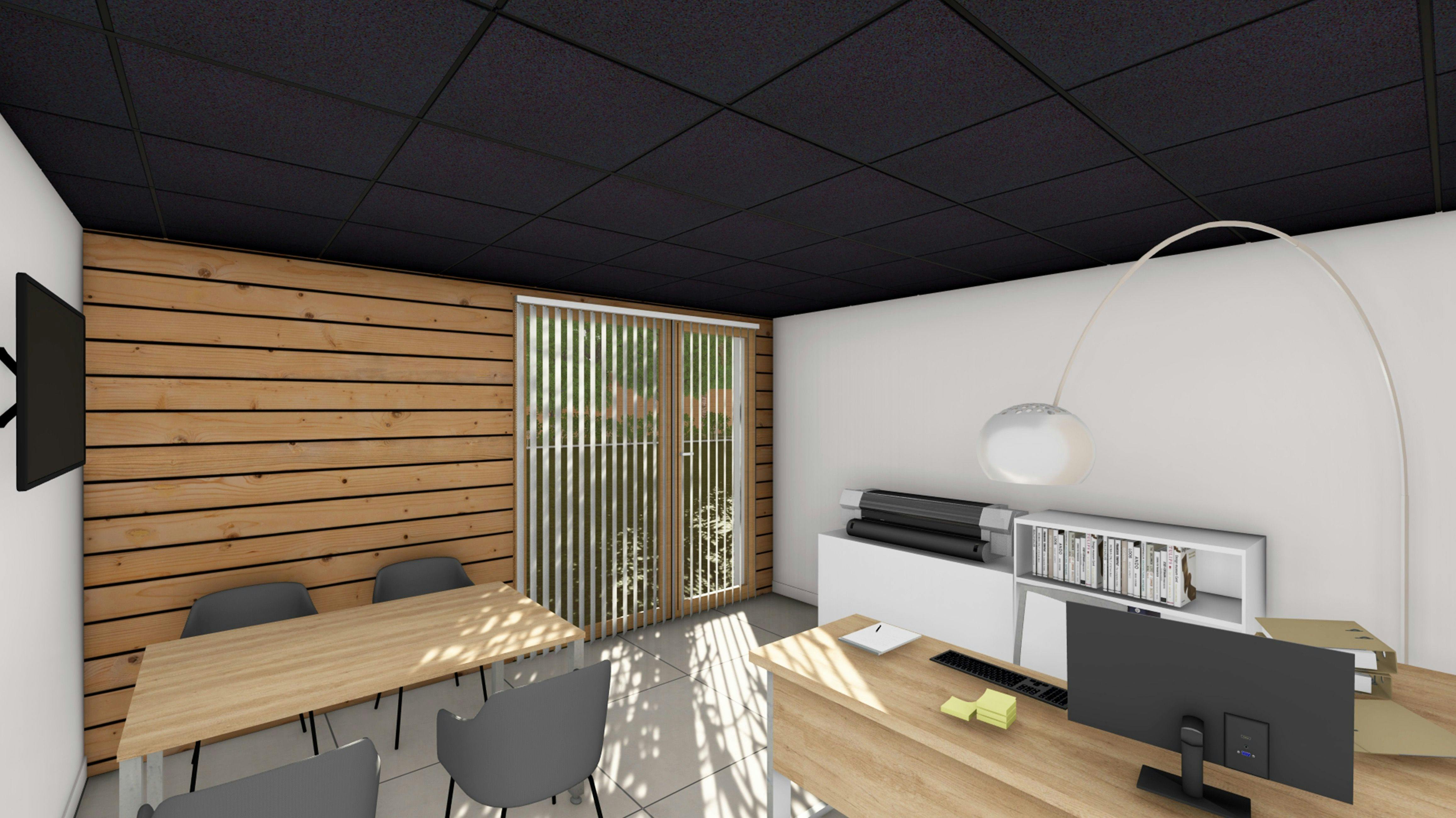 projection 3D de l’aménagement de bureaux par Architéa Mont-Blanc / Léman