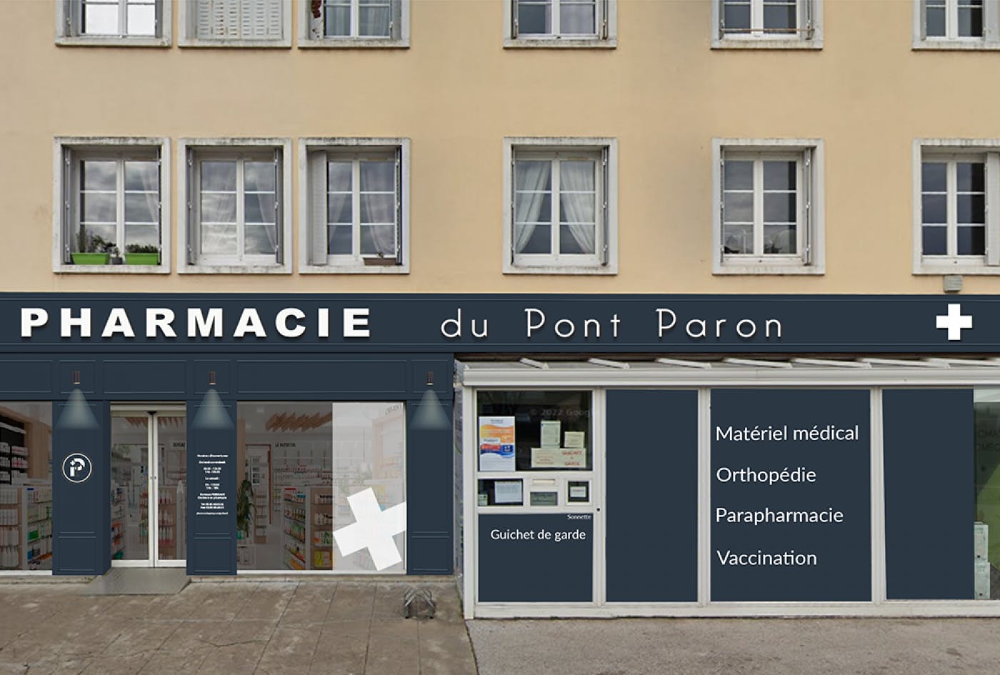 Facade de pharmacie dans le Jura